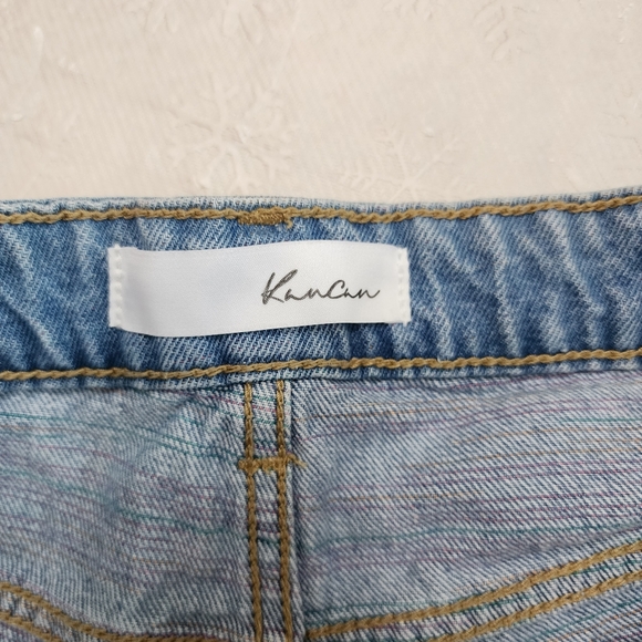 Kancan size 9 / 28 shorts multi color thread denim  jean shorts high rise - Picture 5 of 7